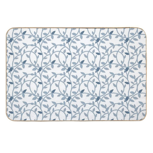 Pretty Blue Leaf Pattern  Versatile Bath Mat