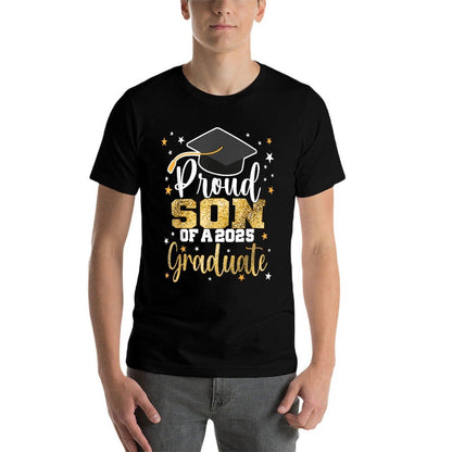 Proud Son Of A Class 2025 Graduate Senior Graduation  Oversized Silhouette T-Shirt