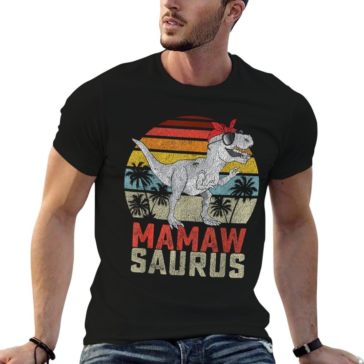 Mamawsaurus T Rex Dinosaur Mamaw Saurus Family Matching  Tagless Design T-Shirt