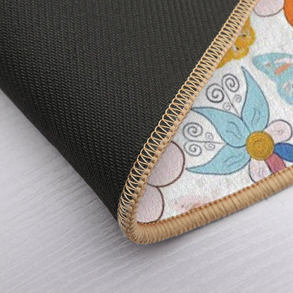 Whimsical  Beautiful Summer Butterfly Garden  Absorbent Bath Mat