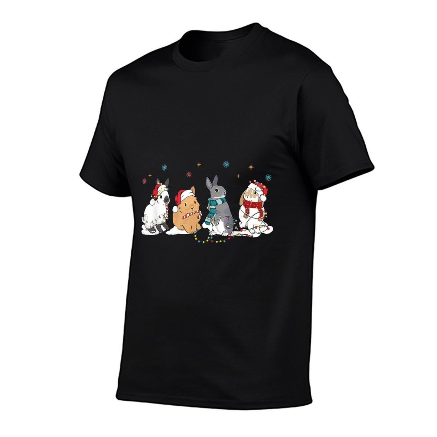 Funny Bunny Rabbit Santa Christmas Tree Lighting Xmas  Tagless Design T-Shirt