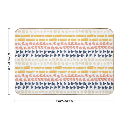 Geometric Strips on Light  Pet-Safe Bath Mat