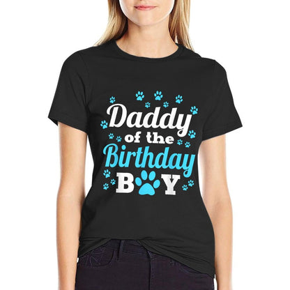 Daddy Of The Birthday Boy Dog Paw Bday Party Celebration  Vintage-inspired T-Shirt