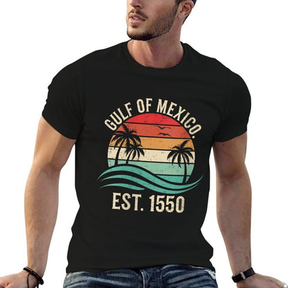 Womens Retro Vintage Beach The Gulf of Mexico Women Men Est 1550  Breathable T-Shirt