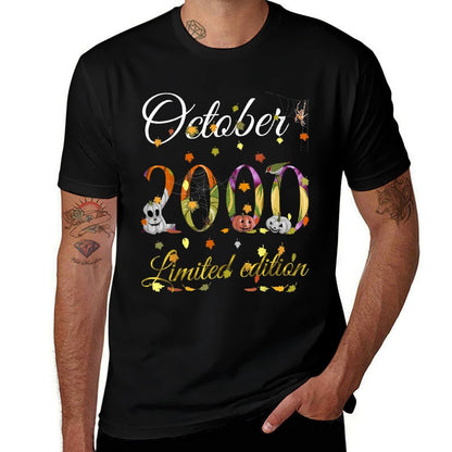 October 2000 21 Year Old Pumpkin Fall 21st Birthday Gift  Tagless Design T-Shirt