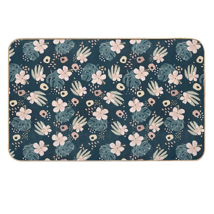 Hybiscus Pattern  Long-Lasting Bath Mat