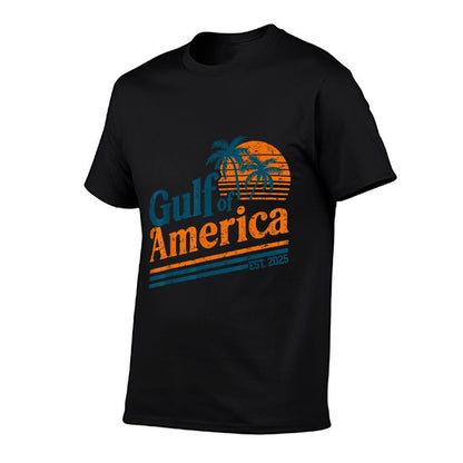 Retro Vintage Gulf Of US America 2025 American Gifts Rolled Sleeves T-Shirt