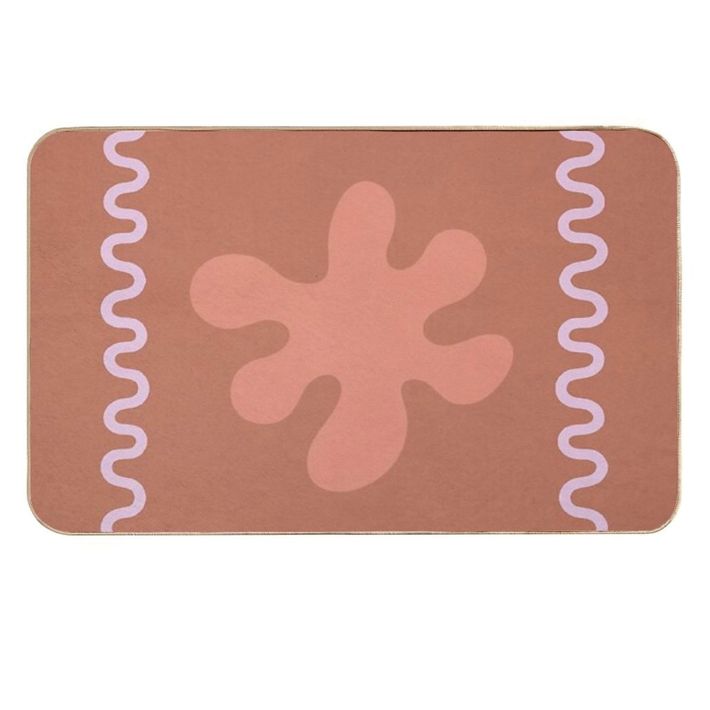 Brown Wavy Lines  Eco-Friendly Bath Mat