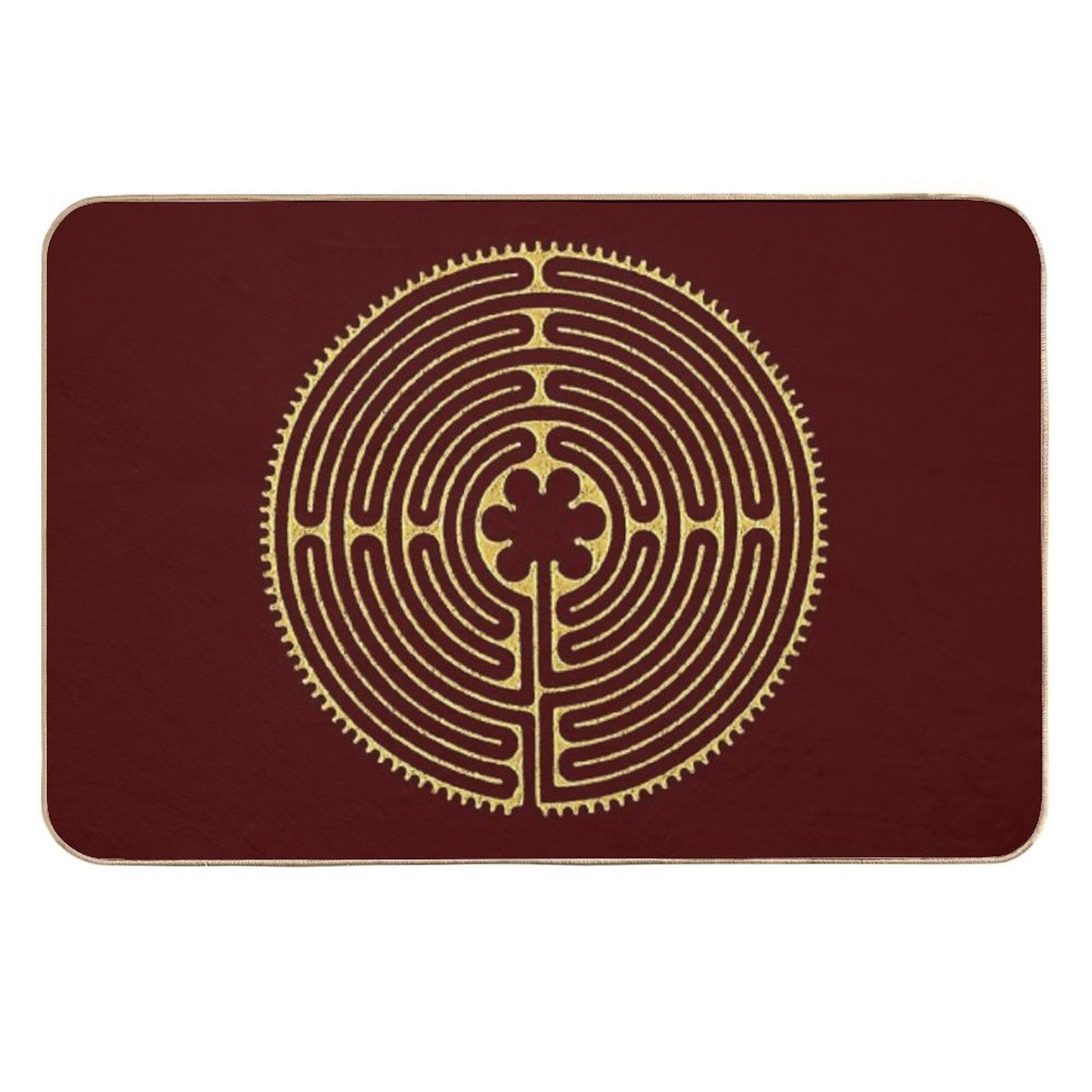 Sacred Geometry Symbol - Chartres Labyrinth 2  Non-Slip Bath Mat