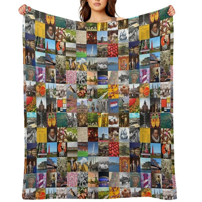 Typical Netherlands Collage of History And Holland Versatility Throw Blanket
