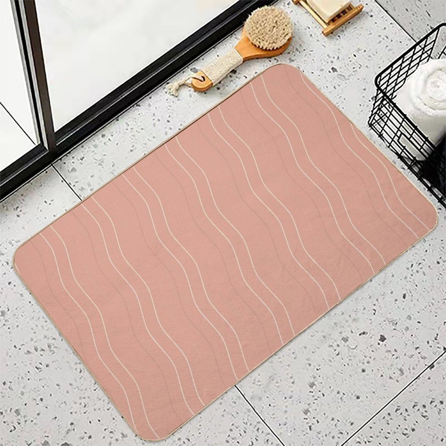 Pattern Waves - A Vibrant Blend of Colors  Toxin-Free Bath Mat
