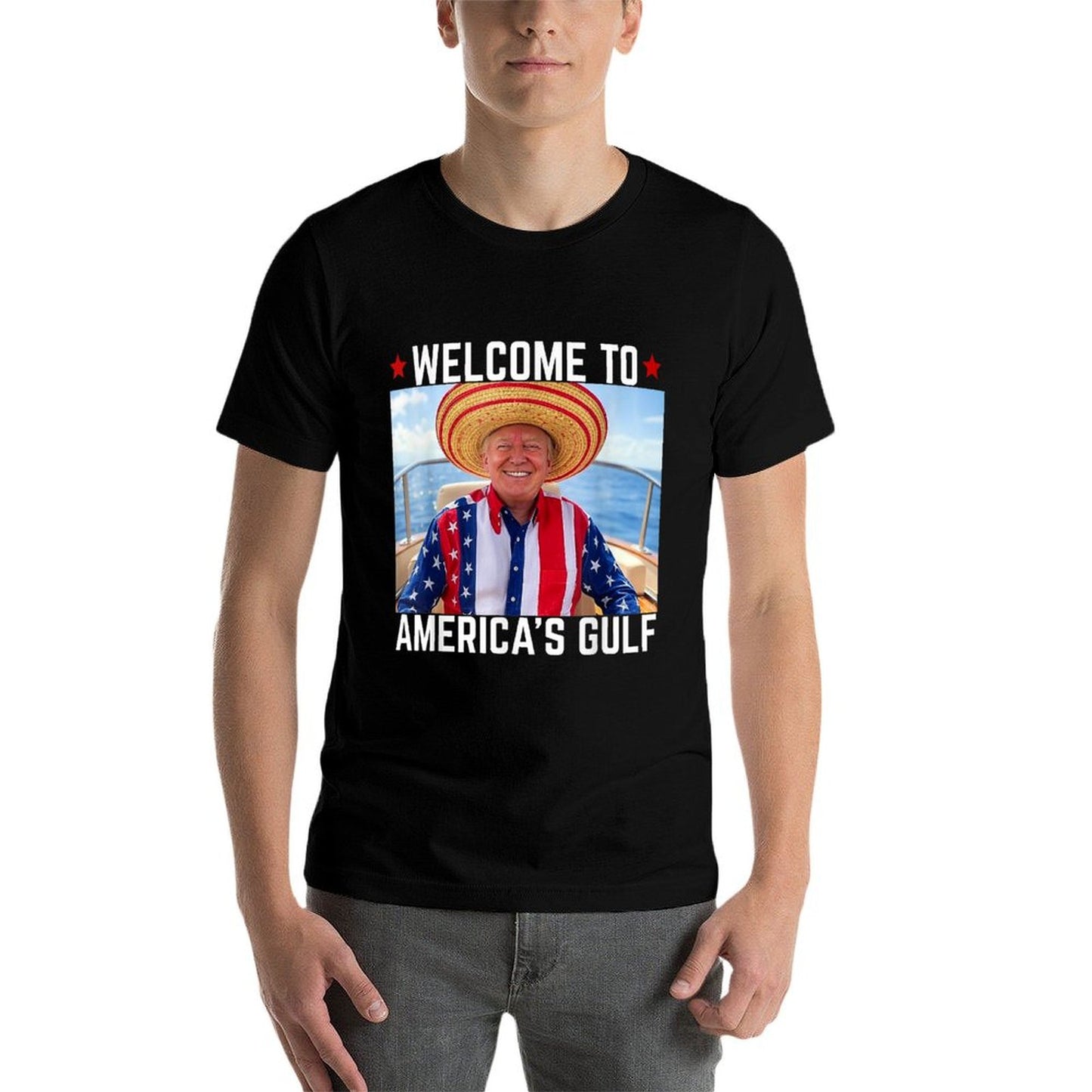 Trump America&#39;s Gulf Mexico President Trump Sombrero Stretchy T-Shirt