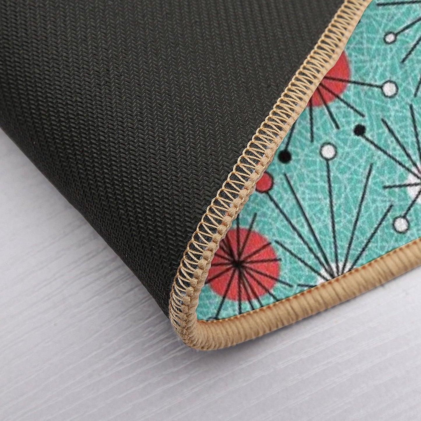 Mid Century Aqua Orange Durable Bath Mat