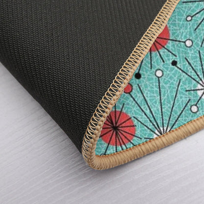 Mid Century Aqua Orange Durable Bath Mat