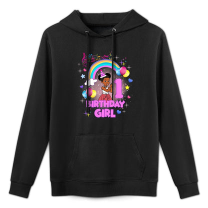 Kids One Year Old Birthday Girl Cute First Birthday Corner Premium Colorfast Hoodie