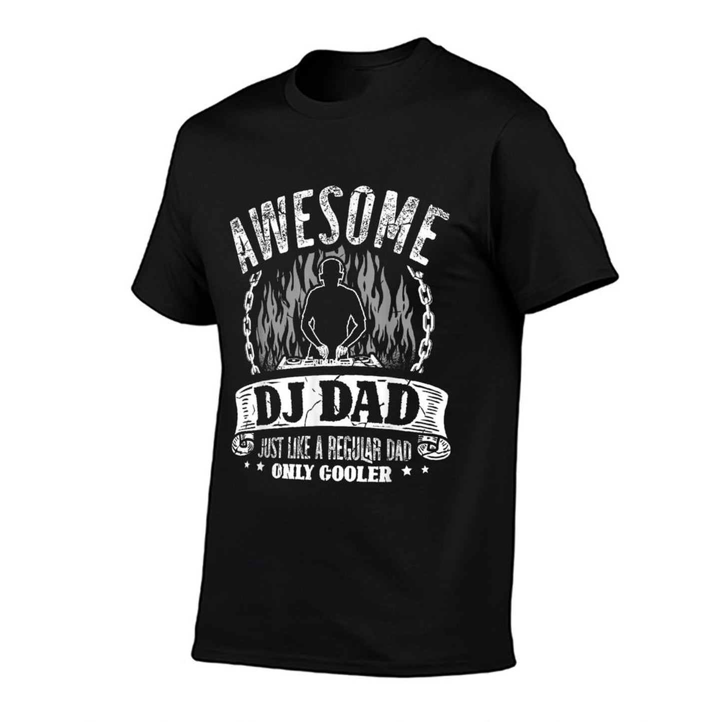 Awesome DJ Dad Just Like A Regular Dad Only Cooler Funny DJ  Rolled Sleeves T-Shirt