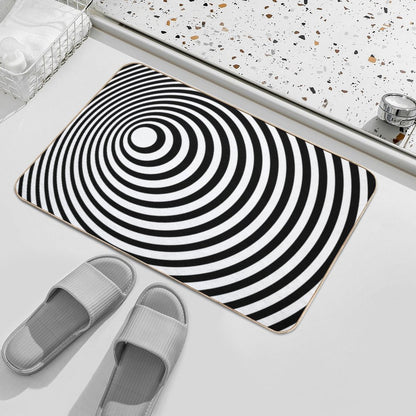 Twilight Zone Tunnel (black on White)  Toxin-Free Bath Mat