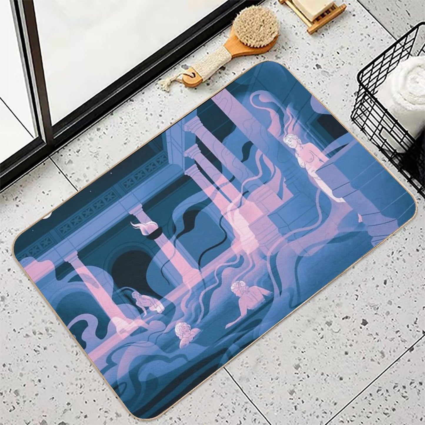 Night at The Baths - Rose  Easy Maintenance Bath Mat