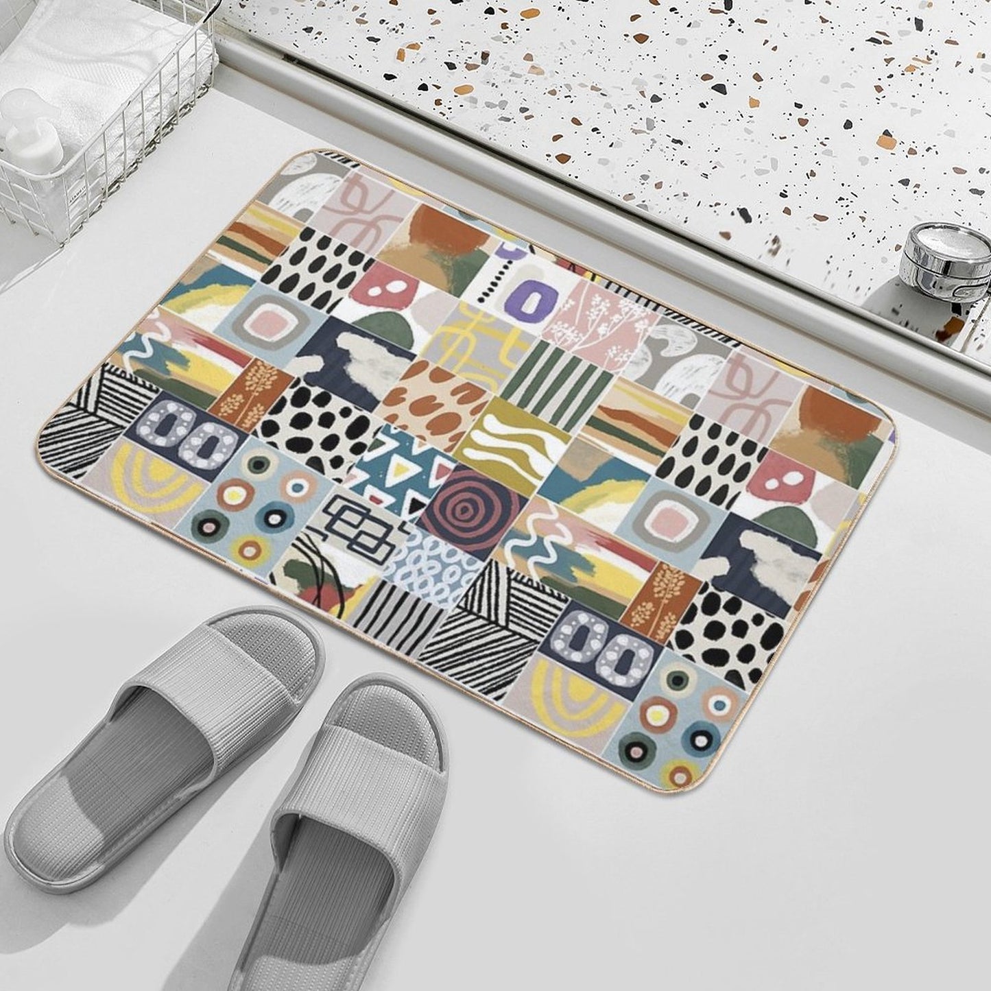 AFRICA, - Colorful Patches  Odorless Bath Mat