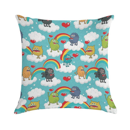 Monsters Rainbow Soft Home Decor Throw Pillow