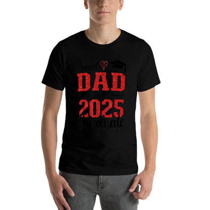 Proud Dad Of A Class Of 2025 Graduate Senior Graduation  Rolled Sleeves T-Shirt