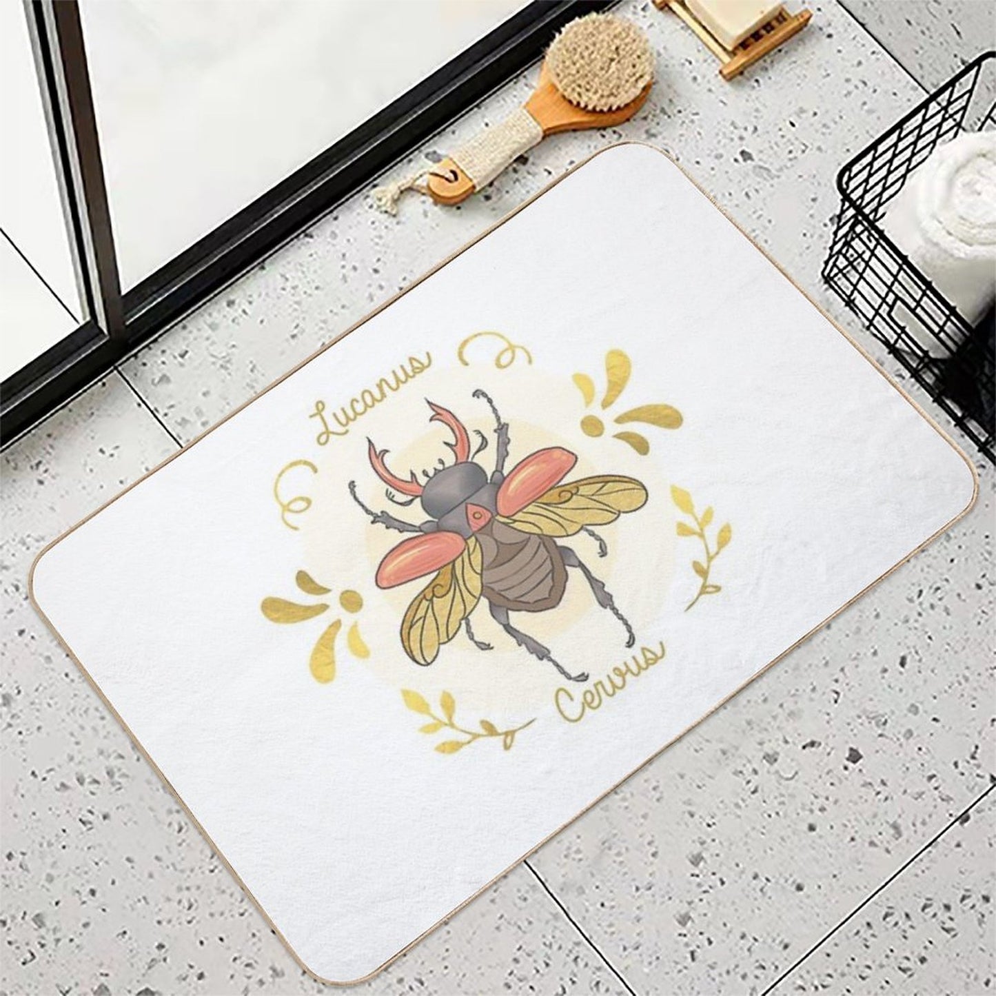Lucanus Cervus  Non-Slip Bath Mat