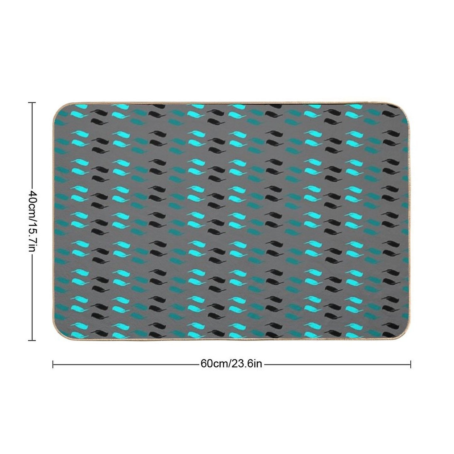 Aqua And Teal  Long-Lasting Bath Mat