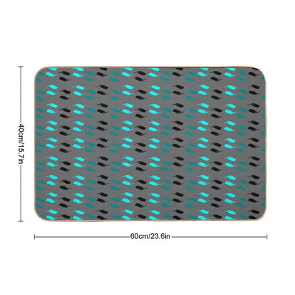 Aqua And Teal  Long-Lasting Bath Mat