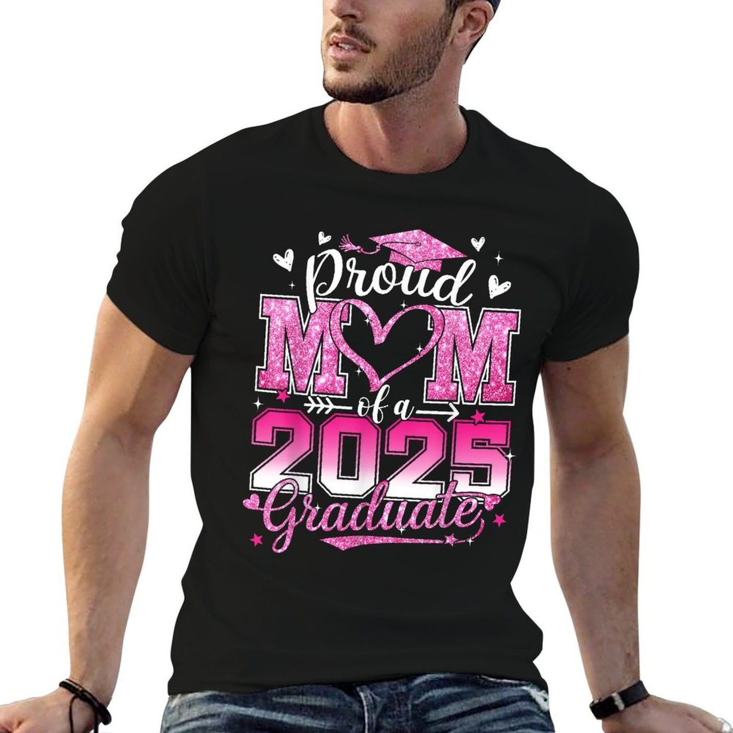 Graduation 2025 Proud Mom Of 2025 Graduate Floral Women  Slim-fit Cut T-Shirt