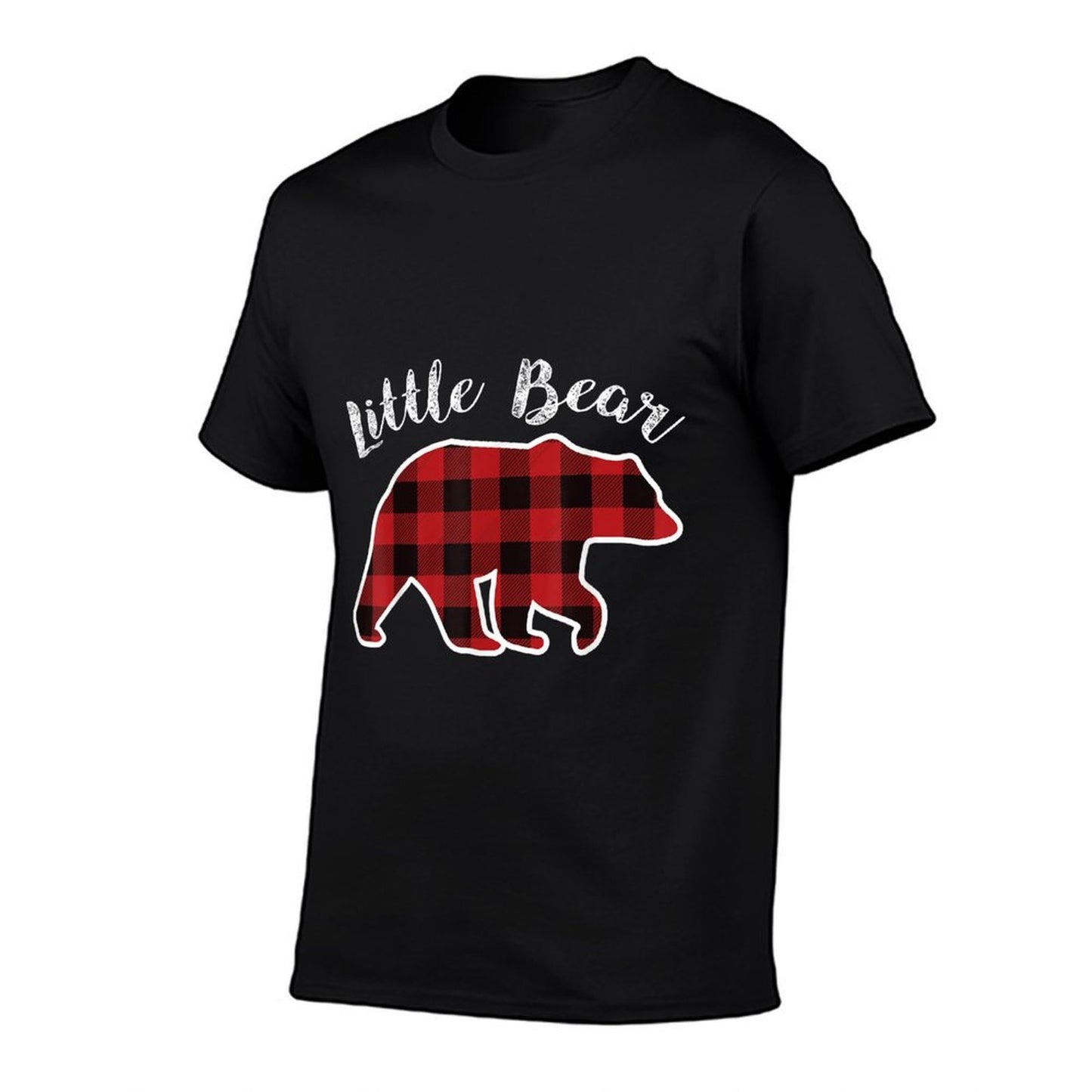LITTLE BEAR  Kids Red Plaid Christmas Pajama Lil Gift  Versatile T-Shirt