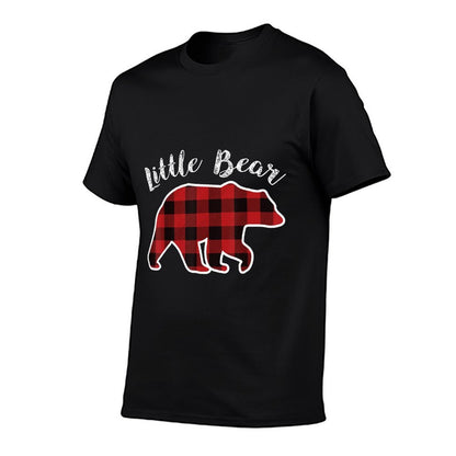 LITTLE BEAR  Kids Red Plaid Christmas Pajama Lil Gift  Versatile T-Shirt