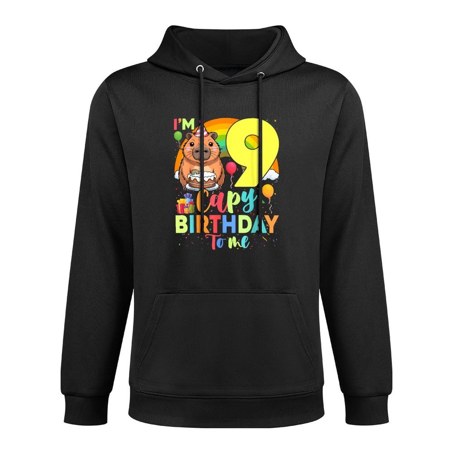 Im 9 Year Old Capy Happy Birthday To Me 9th Bday Capybara Versatile Streetwear Hoodie