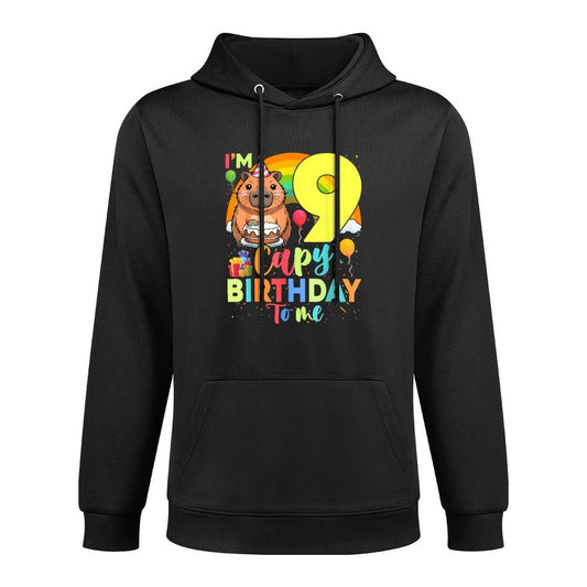 Im 9 Year Old Capy Happy Birthday To Me 9th Bday Capybara Versatile Streetwear Hoodie