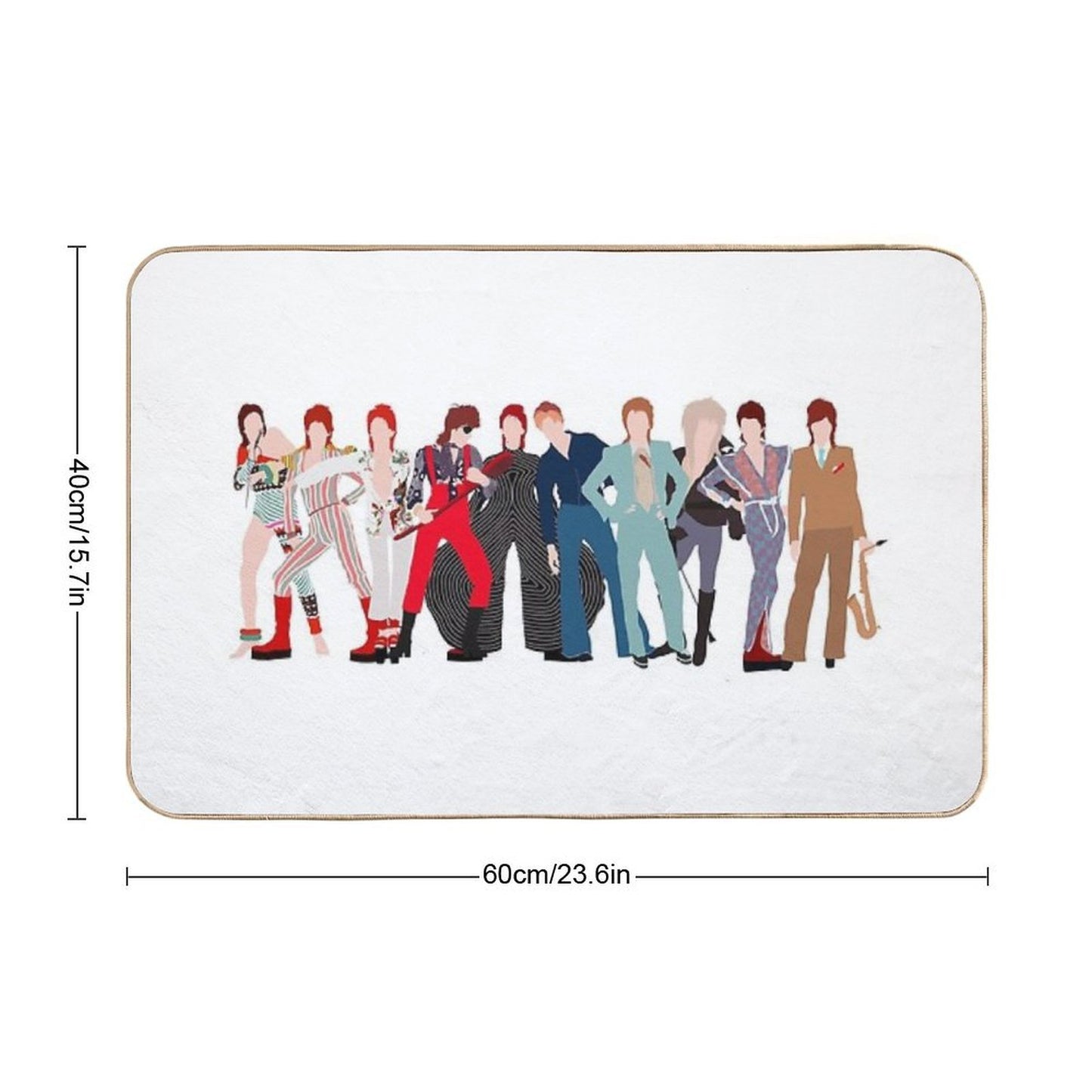 David Bowie Outfits  Fade-Resistant Bath Mat
