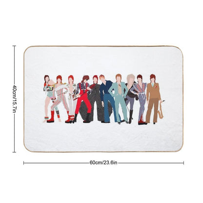 David Bowie Outfits  Fade-Resistant Bath Mat