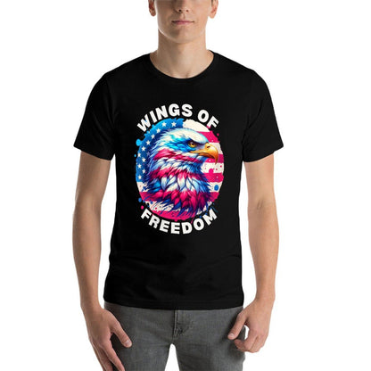 Womens 4th of July Wings of Freedom Eagle Patriotic American Gift  Vintage-inspired T-Shirt