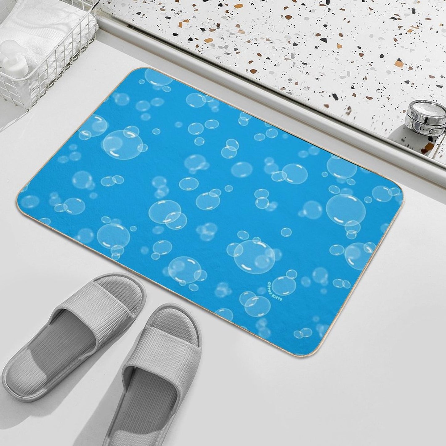 Underwater Bubbles  Anti-Trip Bath Mat