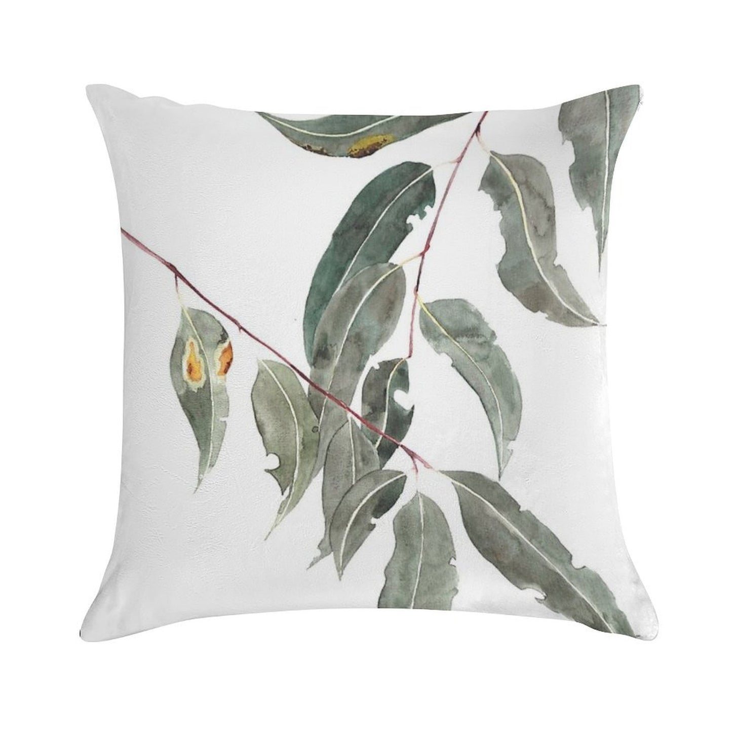 Gum Leaves Watercolour Australian Native Soft Anti-Pilling Throw Pillow