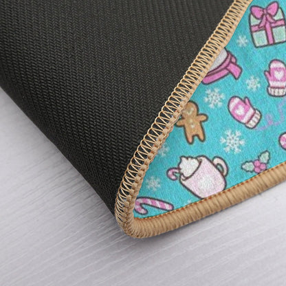 Cute Christmas  Teal  Nikury  Repositionable Bath Mat