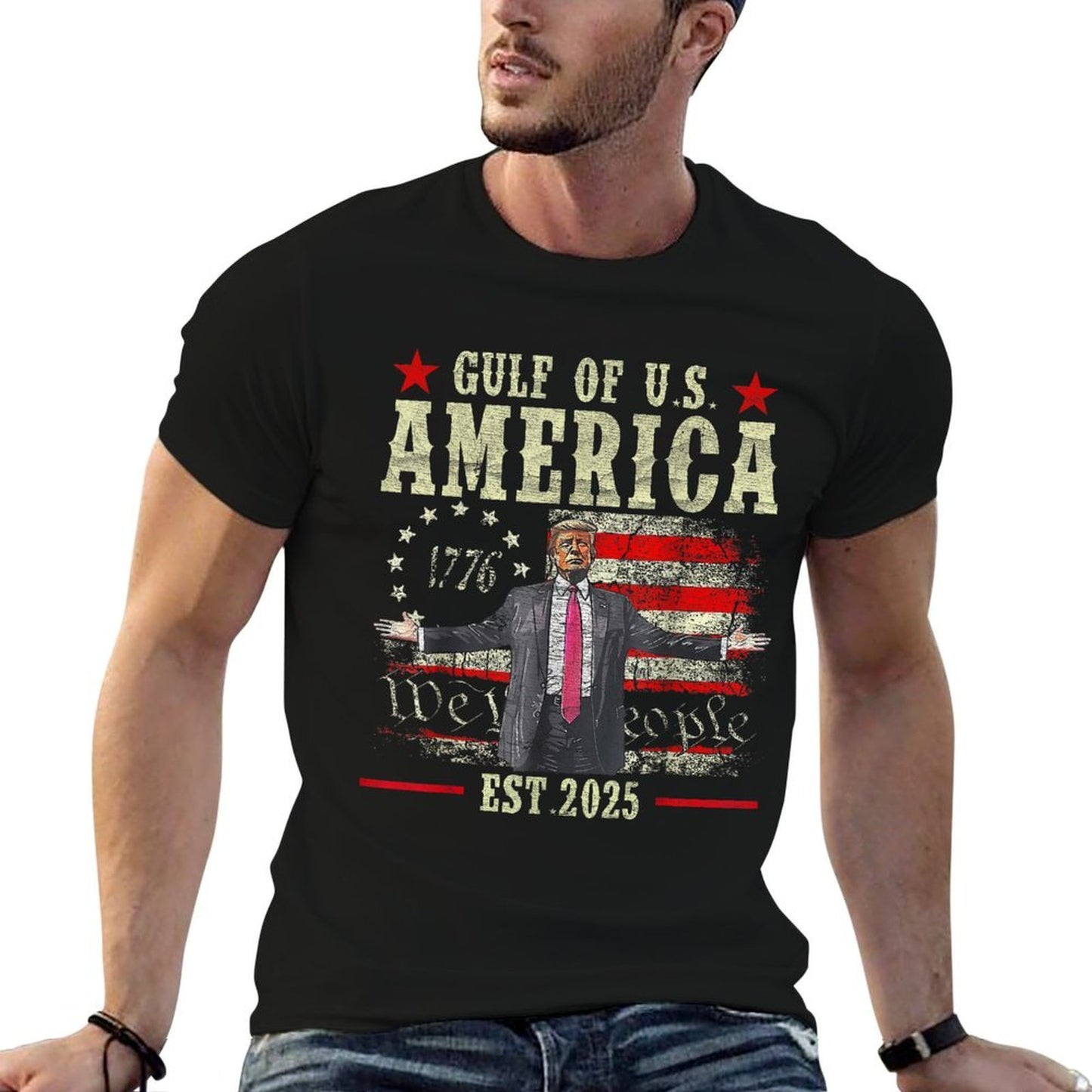Funny Trump Gulf Of USA America 2025 Happy 4th Of July Trump  High-quality Stitching T-Shirt