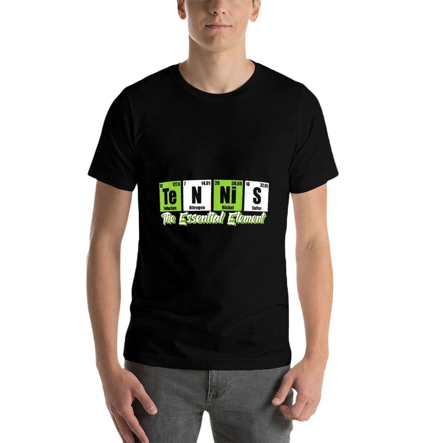 Tennis - The Essential Element  Funny Love Tennis  Oversized Silhouette T-Shirt