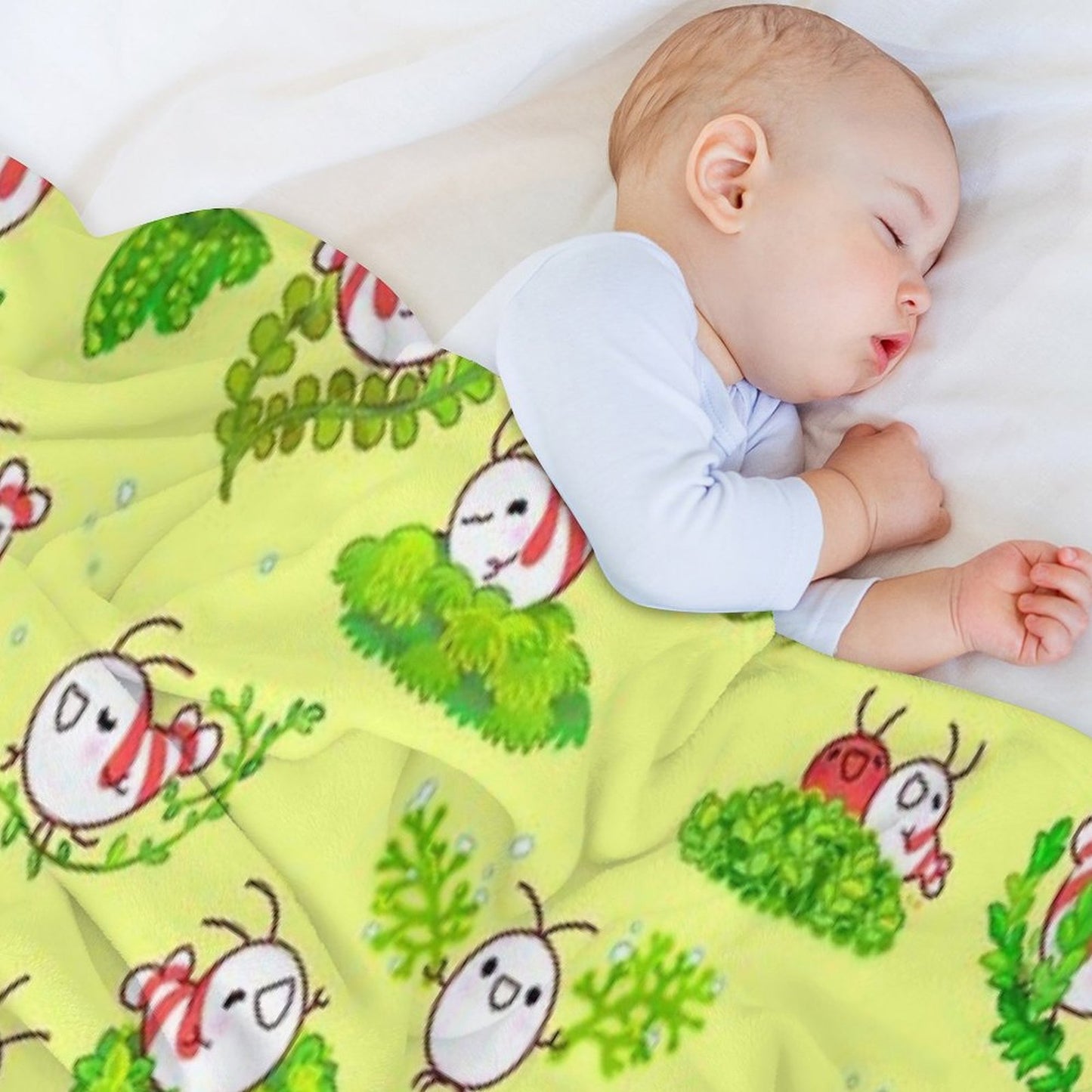 Shy Shrimp And Moss Multi-functional Throw Blanket