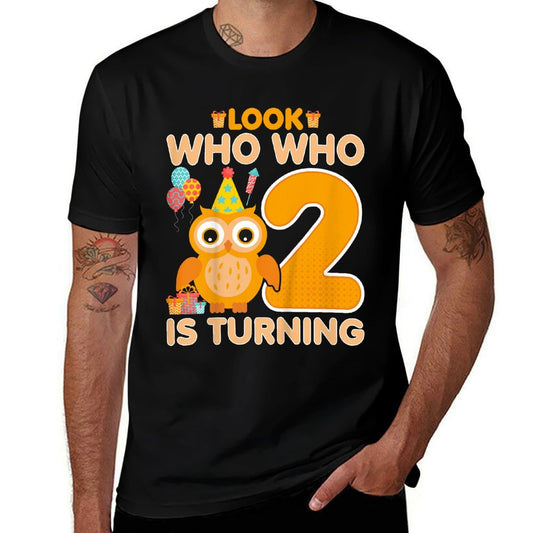 Kids Owl Look Who Who Is Turning - 2 Years Old 2nd Birthday Owl  Relaxed-fit T-Shirt