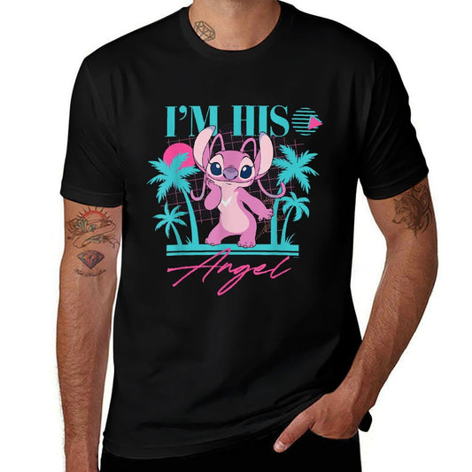 Stitch Retro ’90s Couples Matching I’m His Angel Breathable T-Shirt