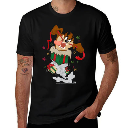 Looney Tunes Christmas Taz Ripping Presents  Versatile T-Shirt