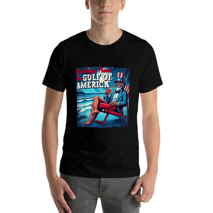 Trump Greeting From The Gulf Beach Of America Patriotic Cute Cotton T-Shirt