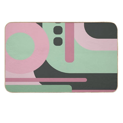 Art Deco Composition Pink And Green #2  Stain-Proof Bath Mat