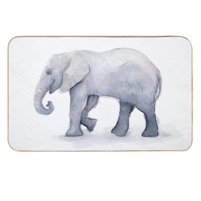 Elephant Watercolor  Rapid-Drying Bath Mat