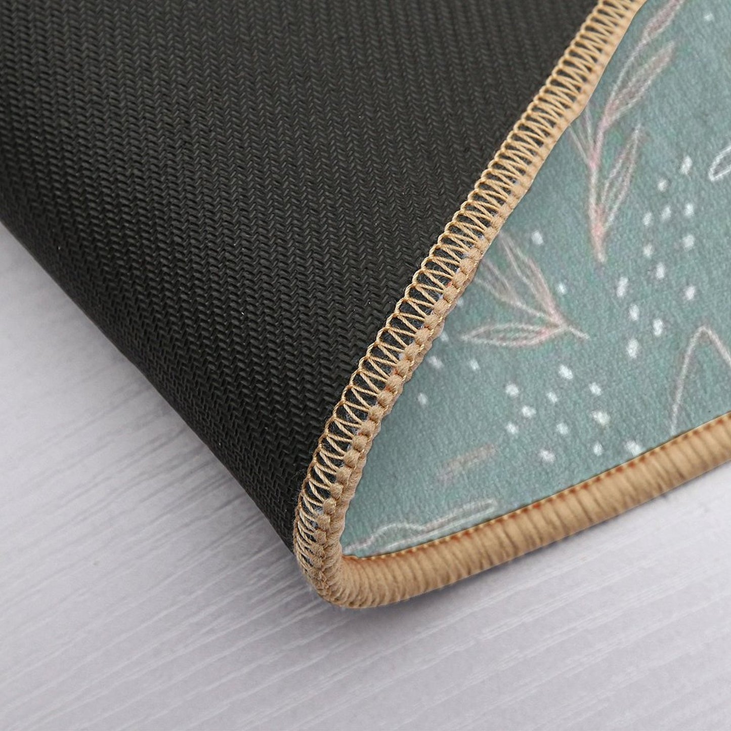 Minimalistic Design with Rainbow And Leaves  Dirt-Trapping Bath Mat