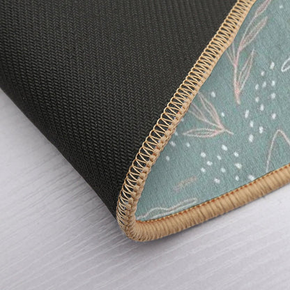 Minimalistic Design with Rainbow And Leaves  Dirt-Trapping Bath Mat